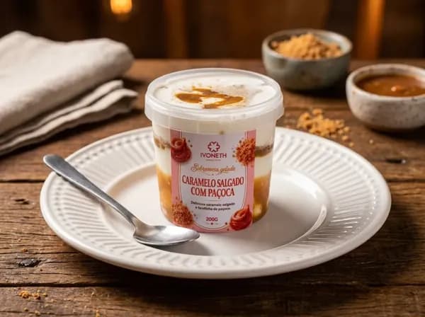 Sobremesa Gelada - Caramelo salgado com paçoca